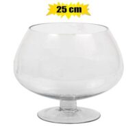 Vase glass footed 25x25cm asstd