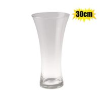 Vase glass florist concave 30cm clear