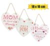 Plaque mdf sign heart 18x18cm mom