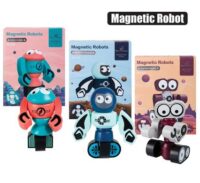 Boys playset magnetic robots 19x15cm ast