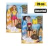 Fashion doll with surfboard & dog asstd