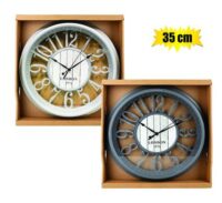 Clock wall qtz pl decorative 35cm asstd